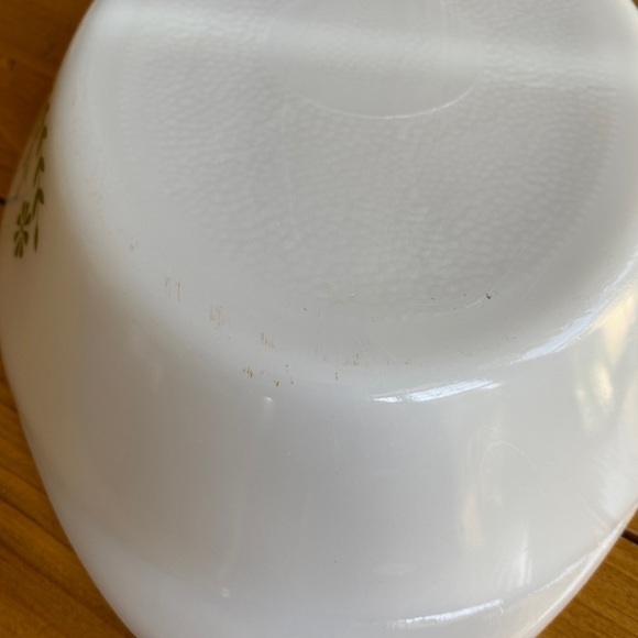 Vintage Glasbake Green Crazy Daisy Milk Glass Divided Oval Casserole Dish #J2352 - Picture 8 of 11